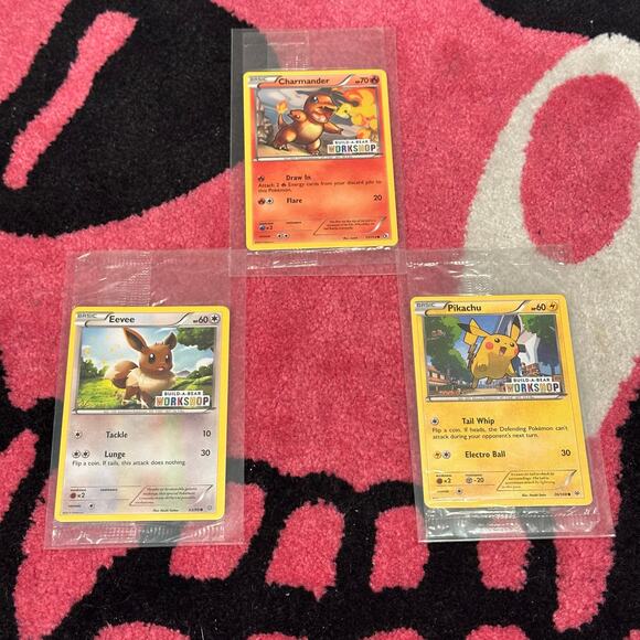 Pokemon Pikachu, Charmander & Eevee – Build-A-Bear Promo – Sealed - Picture 2 of 3